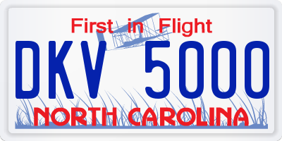 NC license plate DKV5000
