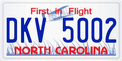 NC license plate DKV5002