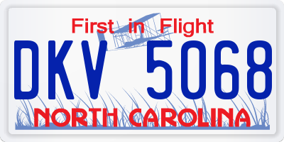 NC license plate DKV5068