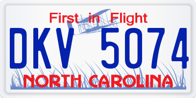 NC license plate DKV5074