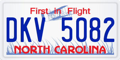 NC license plate DKV5082
