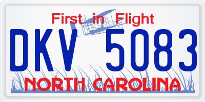 NC license plate DKV5083