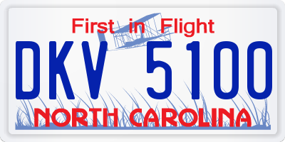 NC license plate DKV5100