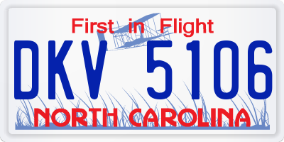 NC license plate DKV5106