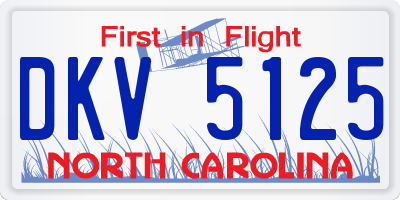 NC license plate DKV5125