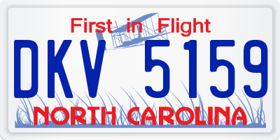 NC license plate DKV5159
