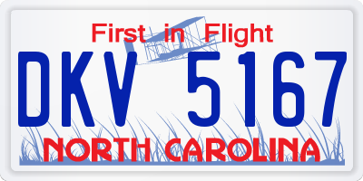 NC license plate DKV5167