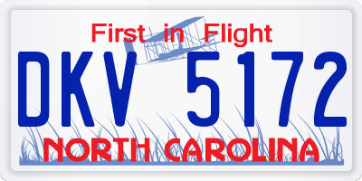 NC license plate DKV5172