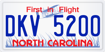 NC license plate DKV5200