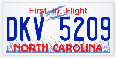NC license plate DKV5209