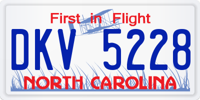 NC license plate DKV5228