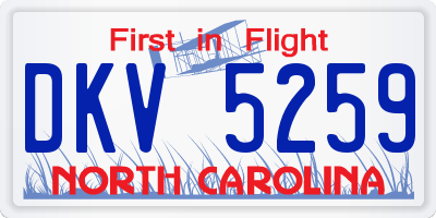 NC license plate DKV5259