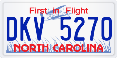NC license plate DKV5270