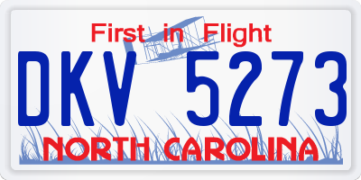 NC license plate DKV5273