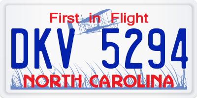 NC license plate DKV5294