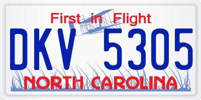 NC license plate DKV5305