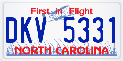 NC license plate DKV5331