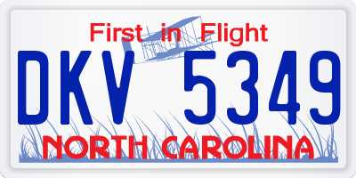 NC license plate DKV5349