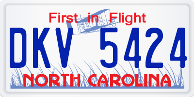 NC license plate DKV5424