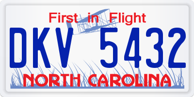 NC license plate DKV5432