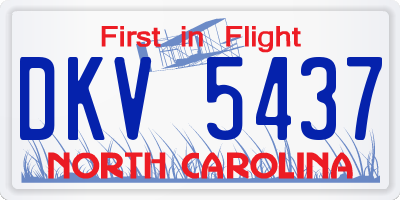 NC license plate DKV5437