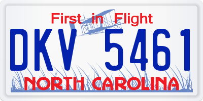 NC license plate DKV5461