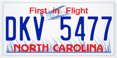 NC license plate DKV5477