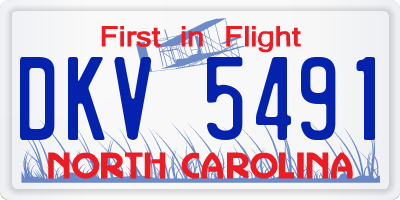 NC license plate DKV5491