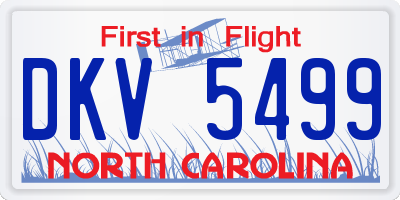 NC license plate DKV5499