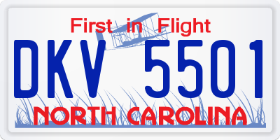 NC license plate DKV5501
