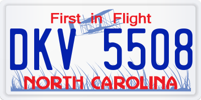 NC license plate DKV5508