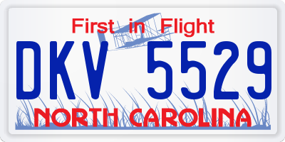 NC license plate DKV5529