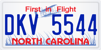 NC license plate DKV5544