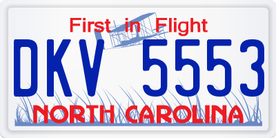 NC license plate DKV5553