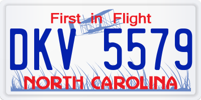 NC license plate DKV5579