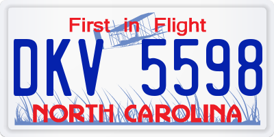 NC license plate DKV5598