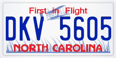 NC license plate DKV5605
