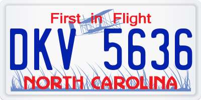 NC license plate DKV5636