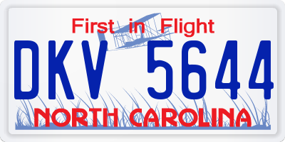 NC license plate DKV5644