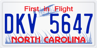 NC license plate DKV5647