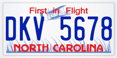 NC license plate DKV5678