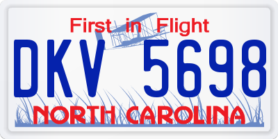 NC license plate DKV5698