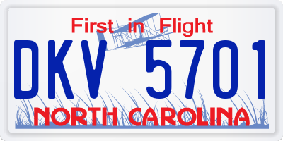 NC license plate DKV5701