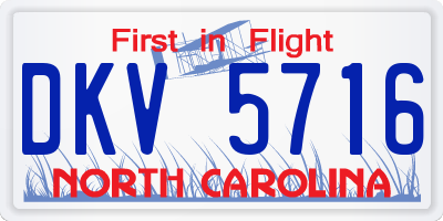 NC license plate DKV5716