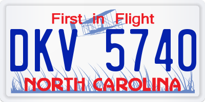 NC license plate DKV5740