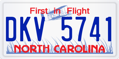NC license plate DKV5741