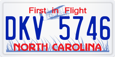 NC license plate DKV5746
