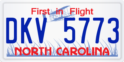 NC license plate DKV5773