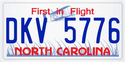 NC license plate DKV5776