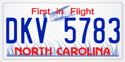 NC license plate DKV5783